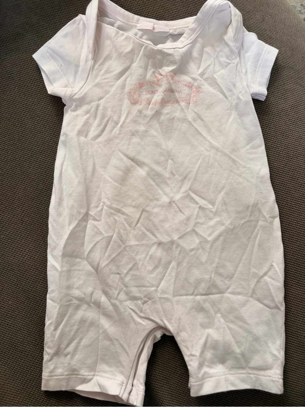 Dolce & Gabbana Light Pink Infant One-Piece Bodysuit